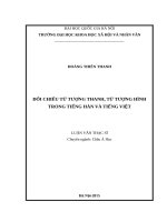 Đối chiếu từ tượng thanh,  từ tượng hình trong tiếng hàn và tiếng việt 