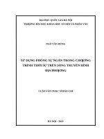 Sử dụng phóng sự ngắn trong chương trình thời sự trên sóng truyền hình địa phương 