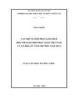 Vai trò ni giới phật giáo huế đối với giáo hội phật giáo việt nam và xã hội (từ 1987 đến đầu 2017) 
