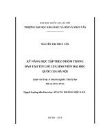Kỹ năng học tập theo nhóm trong đào tạo tín chỉ của sinh viên đại học quốc gia hà nội 
