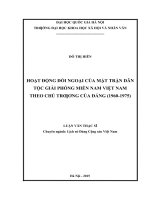 Hoạt động đối ngoại của mặt trận dân tộc giải phóng miền nam việt nam theo chủ trương của đảng ( 1960 1975) 