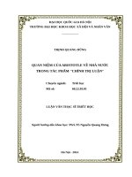 Quan niệm của arixtot về nhà nước trong tác phẩm chính trị luận 