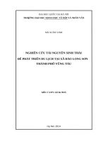 Nghiên cứu tài nguyên sinh thái để phát triển du  lịch tại xã đảo long sơn – thành phố vũng tàu 