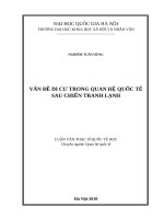 Vấn đề di cư trong quan hệ quốc tế sau chiến tranh lạnh   