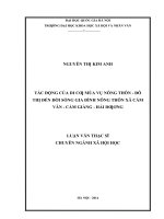 Tác động của di cư mùa vụ nông thôn   đô thị đến đời sống gia đình nông thôn xã cẩm văn   cẩm giàng   hải dương 