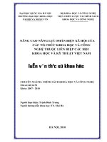Nâng cao năng lực phản biện xã hội của các tổ chức khoa học và công nghệ thuộc liên hiệp các hội khoa học và kỹ thuật việt nam   