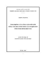 Ảnh hưởng của công giáo đến đời sống văn hóa tinh thần của người dân tỉnh ninh bình hiện nay 