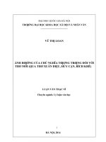 Ảnh hưởng của chủ nghĩa tượng trưng đối với thơ mới ( qua thơ xuân diệu, huy cận, bích khê) 