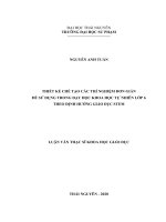 Thiết kế chế tạo các thí nghiệm đơn giản để sử dụng trong dạy học khoa học tự nhiên lớp 6 theo định hướng giáo dục STEM 