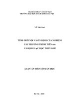 Tính giới nội và ổn định của nghiệm các phương trình tiến hóa và động lực học thủy khí