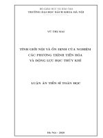 Tính giới nội và ổn định của nghiệm các phương trình tiến hóa và động lực học thủy khí tt