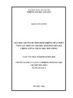 Dạy học chuyên đề theo định hướng phát triển năng lực hợp tác cho học sinh phần hóa đại cương lớp 10  trung học phổ thông luận văn ths  lý luận và phương pháp dạy học bộ môn hóa học 