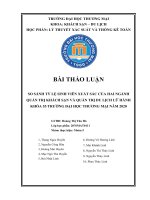 SO SÁNH TỶ LỆ SINH VIÊN XUẤT SẮC CỦA HAI NGÀNH QUẢN TRỊ KHÁCH SẠN VÀ QUÀN TRỊ DU LỊCH LỮ HÀNH KHÓA 55 TRƯỜNG ĐẠI HỌC THƯƠNG MẠI NĂM 2020