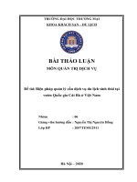 Thảo luận nhóm TMU quản trị dịch vụ biện pháp quản lý cầu dịch vụ du lịch sinh thái tại vườn quốc gia cát bà ở việt nam 
