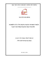 Nghiên cứu ứng dụng mạng nơ ron nhân tạo vào nhận dạng mặt người 