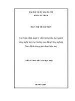Các biện pháp quản lý chất lượng đào tạo ngành công nghệ may tại trường cao đẳng công nghiệp nam định trong giai đoạn hiện nay   