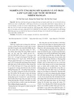 Nghiên cứu ứng dụng sét kaolin và vỏ trấu làm vật liệu lọc nước dưới đất nhiễm mangan