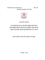 SO SÁNH kết QUẢ CHUYỂN PHÔI TRỮ GIỮA HAI NHÓM DÙNG CHU kì tự NHIÊN với CHU kì NHÂN tạo để CHUẨN bị NIÊM mạc tử CUNG 