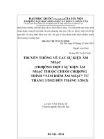 Truyền thông về các sự kiện âm nhạc  (trường hợp 5 sự kiện âm nhạc thuộc chuỗi  chương trình tâm điểm âm nhạc từ tháng  1 2012 đến tháng 1 2013) 