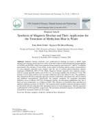 Nghiên cứu tổng hợp vật liệu biochar từ tính và ứng dụng để xử lý xanh methylen trong nước