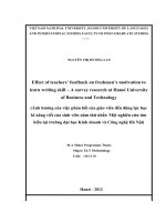 Ảnh hưởng của việc phản hồi của giáo viên đến động lực học kĩ năng viết của sinh viên năm thứ nhất một nghiê 
