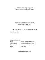 Quản Trị Dự Án Công Nghệ Thông Tin : Quản Lý Dự Án Tour Du Lịch