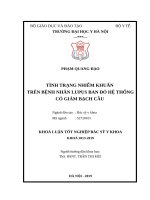 TÌNH TRẠNG NHIỄM KHUẨN TRÊN BỆNH NHÂN LUPUS BAN đỏ hệ THỐNG có GIẢM BẠCH cầu 