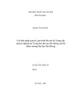 Các biện pháp quản lý quá trình đào tạo hệ trung cấp chuyên nghiệp tại trung tâm đào tạo bồi dưỡng cán bộ thuộc trường đại học hải phòng   