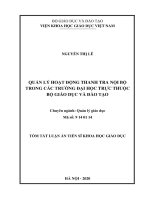 Quản lý hoạt động thanh tra nội bộ trong các trường đại học trực thuộc bộ giáo dục và đào tạo tt 