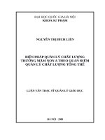 Biện pháp quản lý chất lượng trường mầm non a theo quan điểm quản lý chất lượng tổng thể   