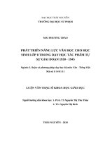 Phát triển năng lực văn học cho học sinh lớp 8 trong dạy học tác phẩm tự sự giai đoạn 1930 1945 