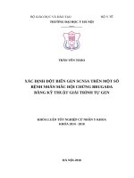 XÁC ĐỊNH đột BIẾN GEN SCN5A TRÊN một số BỆNH NHÂN mắc hội CHỨNG BRUGADA BẰNG kỹ THUẬT GIẢI TRÌNH tự GEN 
