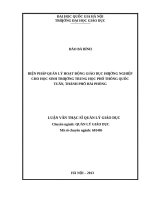 Biện pháp quản lý hoạt động giáo dục hướng nghiệp cho học sinh trường trung học phổ thông quốc tuấn, thành phố hải phòng   