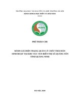 ĐÁNH GIÁ HIỆN TRẠNG QUẢN lý CHẤT THẢI rắn SINH HOẠT tại KHU vực VEN BIỂN THỊ xã QUẢNG yên TỈNH QUẢNG NINH 