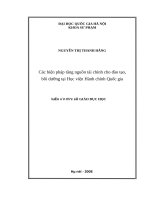 Các biện pháp tăng nguồn tài chính cho đào tạo, bồi dưỡng tại học viện hành chính quốc gia  