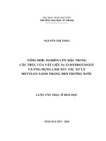 Tổng hợp, nghiên cứu đặc trưng cấu trúc của vật liệu fe ti hydrotanxit và ứng dụng làm xúc tác xử lý metylen xanh trong môi trường nước 