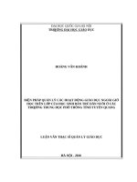 Biện pháp quản lý các hoạt động giáo dục ngoài giờ học trên lớp của học sinh bán trú dân nuôi ở các trường trung học phổ thông tỉnh tuyên quang   