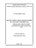 Truyền thông trong doanh nghiệp du lịch việt nam hiện nay (khảo sát công ty dịch vụ lữ hành saigontourist và công ty lữ hành hanoitourist  