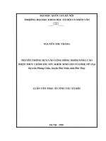 Truyền thông dựa vào cộng đồng nhằm nâng cao nhận thức chăm sóc sức khỏe sinh sản của phụ nữ (tại thị trấn phong châu, huyện phù ninh, tỉnh phú thọ) 