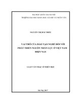 Vai trò của đào tạo nghề đối với phát triển nguồn nhân lực ở việt nam hiện nay luận văn ths  triết học 60220301 