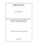 Biện pháp quản lý hoạt động giáo dục hướng nghiệp cho học sinh trung học phổ thông huyện từ liêm   thành phố hà nội   