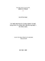 Các biện pháp quản lý hoạt động tự học ngoại ngữ của sinh viên trường đại học y tế công cộng 