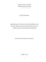 Biện pháp quản lý ứng dụng công nghệ thông tin và truyền thông trong dạy học môn tiếng anh ở các trường trung học phổ thông tỉnh điện biên001 