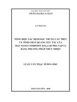 Tổng hợp, xác định đặc trưng cấu trúc và tính chất quang xúc tác của hạt nano composit zro2 cuo pha tạp ce bằng phương pháp thủy nhiệt 