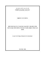 Biện pháp quản lý giáo dục đạo đức cho học sinh trung học phổ thông ở huyện nghĩa hưng tỉnh nam định   