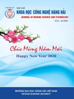 Tạp chí Khoa học - Công nghệ Hàng hải: Số 61-01/2020