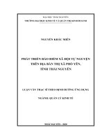 Phát triển bảo hiểm xã hội tự nguyện trên địa bàn thị xã phổ yên, tỉnh thái nguyên 