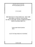 Biện pháp quản lý hoạt động dạy   học nghề phổ thông tại trung tâm giáo dục kỹ thuật tổng hợp   hướng nghiệp hải phòng trong giai đoạn hiện nay 