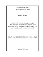 Quản lý bồi dưỡng năng lực dạy học môn khoa học tự nhiên ở các trường THCS huyện lục nam, tỉnh bắc giang đáp ứng yêu cầu chương trình giáo dục phổ thông mới 