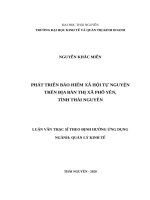 Phát triển bảo hiểm xã hội tự nguyện trên địa bàn thị xã phổ yên, tỉnh thái nguyên 